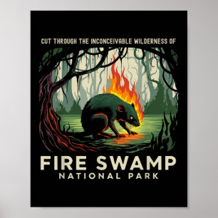Camping Fire Swamp Nationalpark California Poster