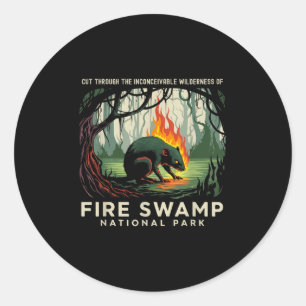 Camping Fire Swamp Nationalpark California Runder Aufkleber