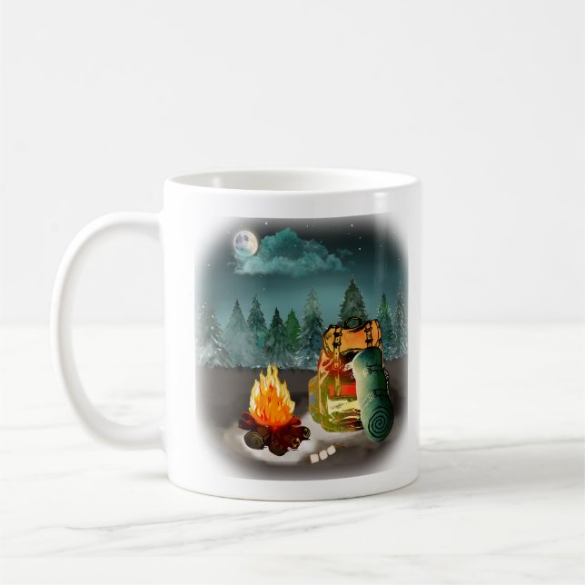 Camping Forest Night Adventure Kaffeetasse (Links)