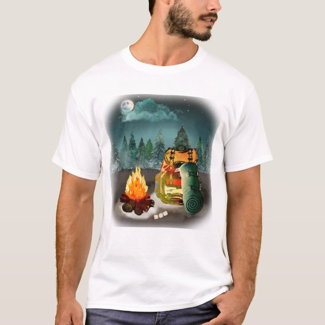Camping Forest Night Adventure T-Shirt (Vorderseite)