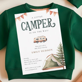Camping Forest Watercolor Kinderdusche Einladung