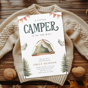 Camping Forest Watercolor Kinderdusche Einladung