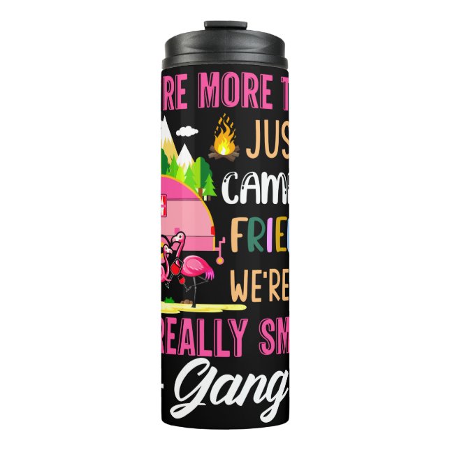 Camping-Freunde sind wie eine kleine Gang Thermosbecher (Vorderseite)