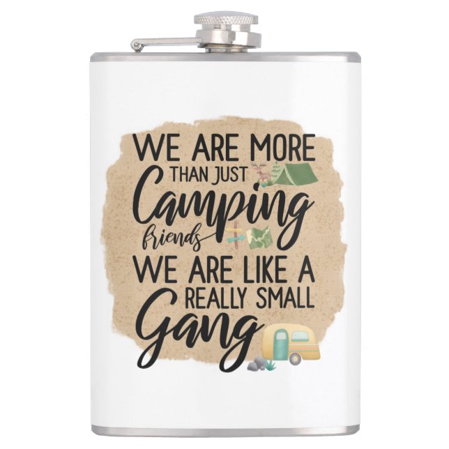 Camping Friends Small Gang Kaffee Tasse Flachmann (Vorderseite)