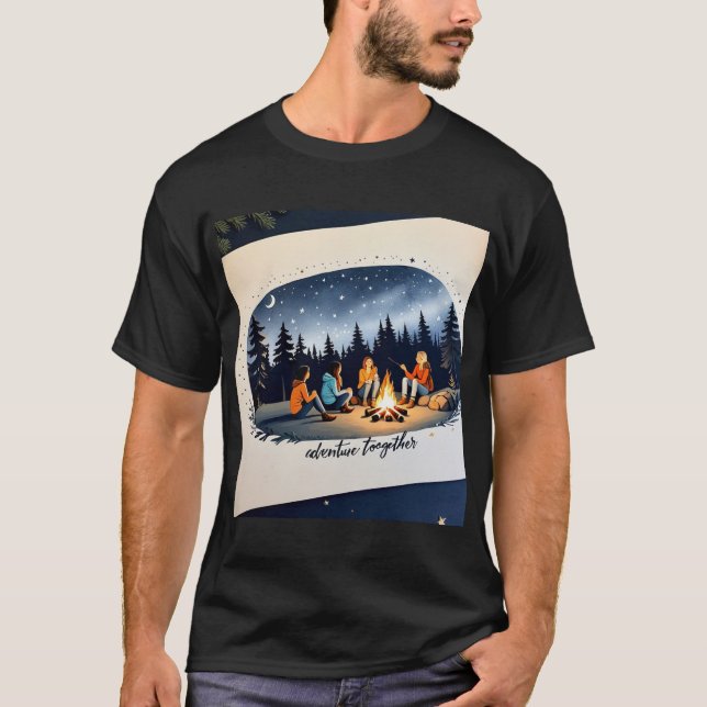 Camping Friends under Starry Sky T - Shirt (Vorderseite)
