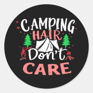 Camping Frisur Ist Mir Egal Lustig Runder Aufkleber