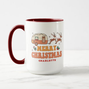 Camping Frohe Weihnachts-Rentier Personalisierter Tasse