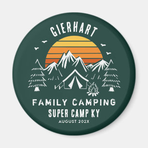 Camping für Retro-Familie Magnet