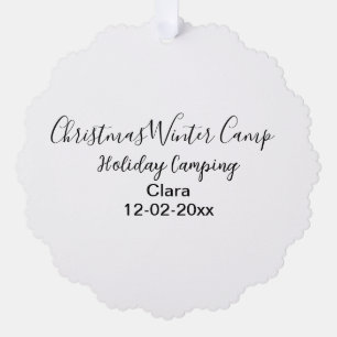 Camping für Winterurlaub Ornament Karte