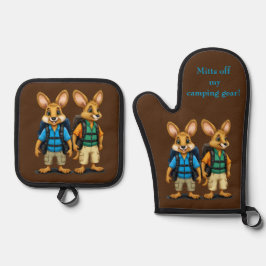 Camping Gear Edit Name Witty Puffer personalisiere Ofenhandschuh & Topflappen-Set