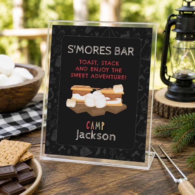 Camping Geburtstagsfeier S'mores Bar Schild (Von Creator hochgeladen)