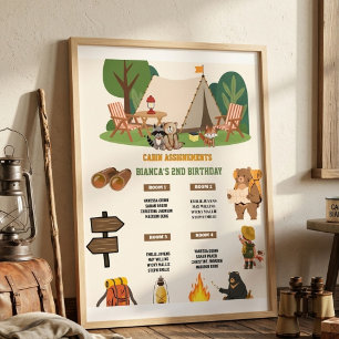 Camping Geburtstagshütte Zuweisungsschild Poster