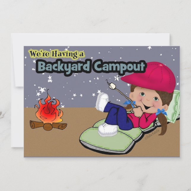 Camping Geburtstagsparty Cards Einladung (Vorderseite)
