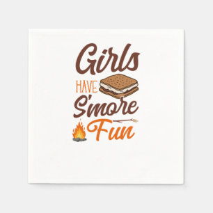 Camping Girls haben Spaß Campfire Marshmallow Serviette
