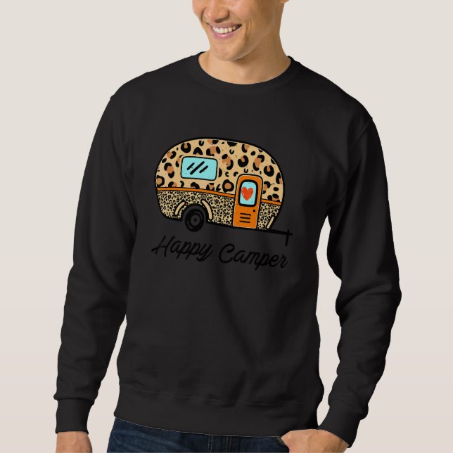 Camping-Glück Sommer-Camp Camping Leopard  Glampin Sweatshirt (Vorderseite)