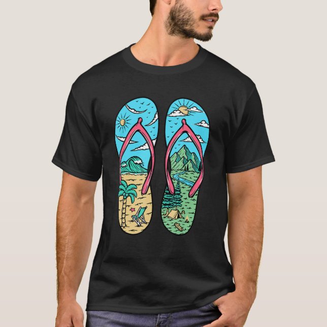 Camping Graphics Inside Sandals Campers T-Shirt (Vorderseite)