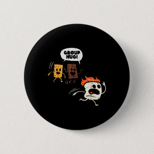 Camping-Gruppenumarmung Smores Lustiger Marshmallo Button