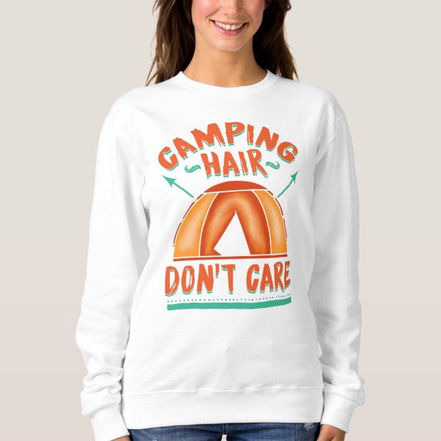 Camping Hair Gag Mama Sweatshirt (Vorderseite)