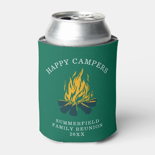 Camping Happy Campers Familienurlaub Custom Dosenkühler (Kanne Vorderseite)