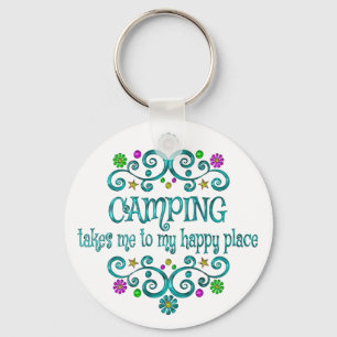 Camping Happy Place Schlüsselanhänger