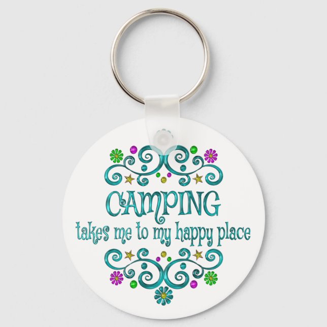 Camping Happy Place Schlüsselanhänger (Vorderseite)