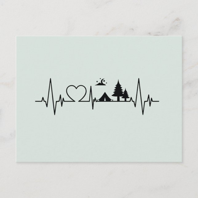 Camping Heartbeat Postkarte (Vorderseite)