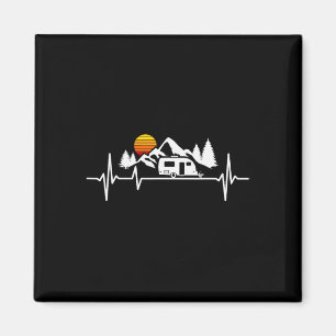 Camping Heartbeat Wohnwagen Anhänger  Magnet