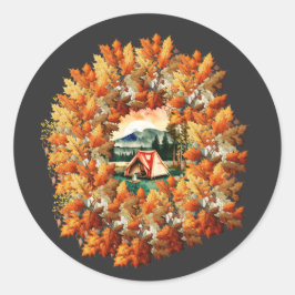 Camping Herbst: Ein gemütlicher Ausflug in die Nat Runder Aufkleber