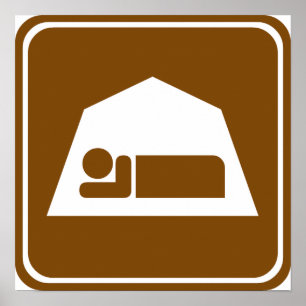 Camping Highway-Zeichen Poster