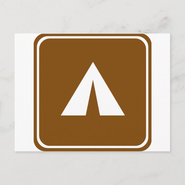 Camping Highway-Zeichen Postkarte (Vorderseite)