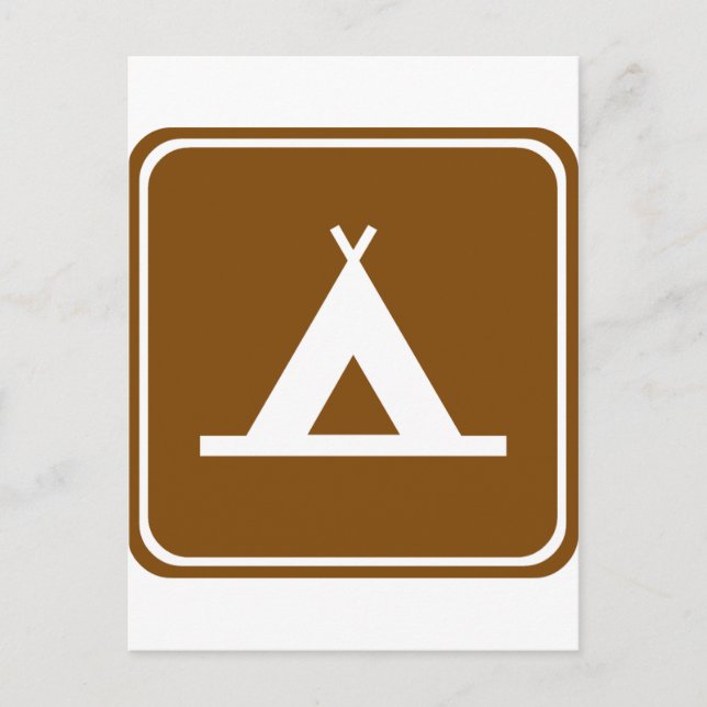 Camping Highway-Zeichen Postkarte (Vorderseite)
