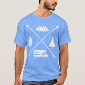 Camping Hipster-Wohnmobil blaue Familie T-Shirt