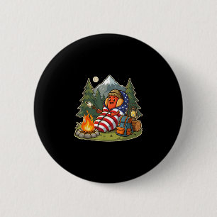 Camping-Hund lustiger Camping-Hotdog-Wurst-Camper  Button