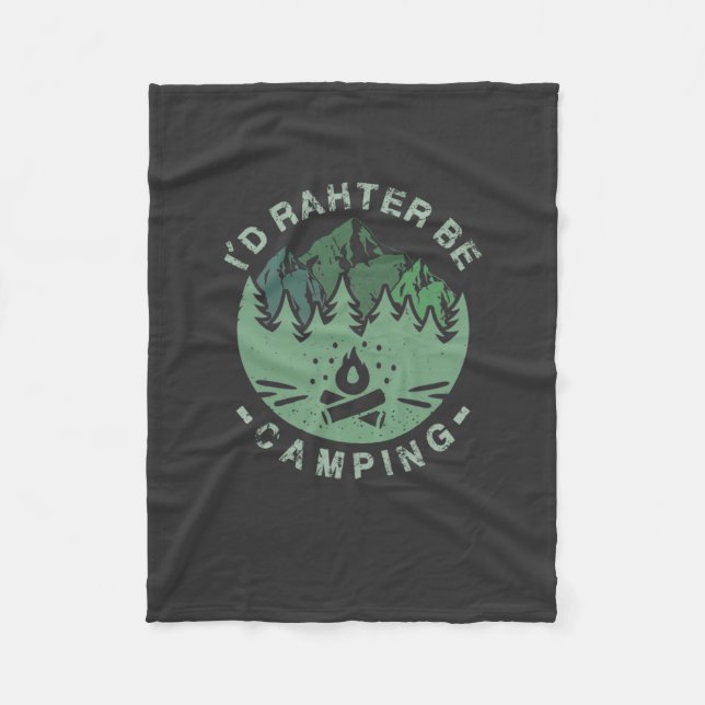 Camping - Ich würde eher Camping sein Fleecedecke (Vorderseite)