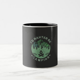Camping - Ich würde eher Camping sein Zweifarbige Tasse
