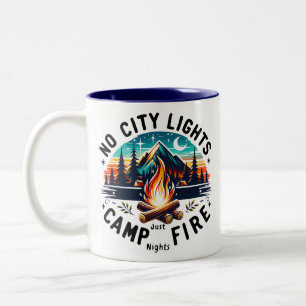 Camping-Illustration Zweifarbige Tasse
