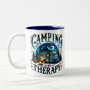 Camping-Illustration Zweifarbige Tasse