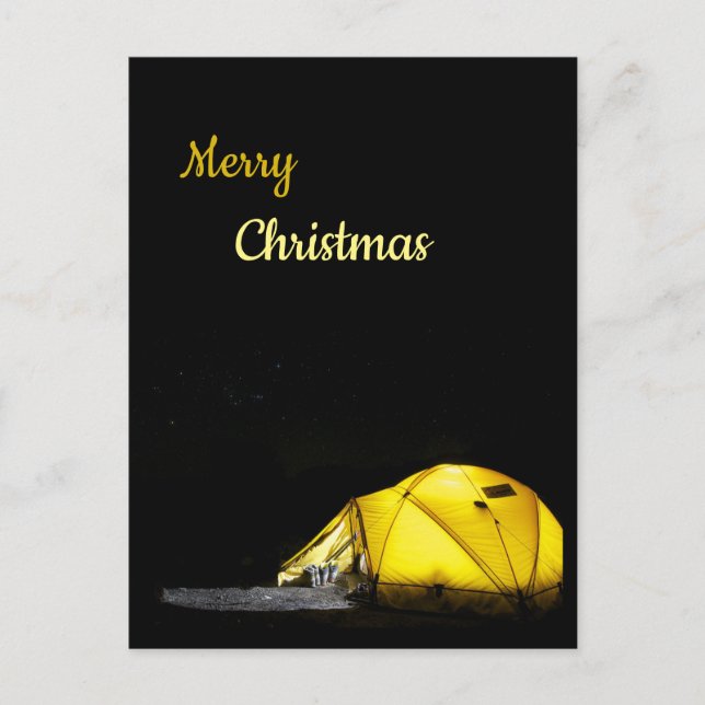 Camping, im Freien begehbar Weihnachten Postkarte (Vorderseite)