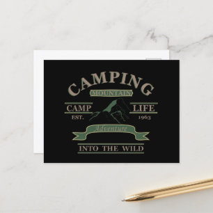 Camping im Freien Camper Leben Feiertagspostkarte