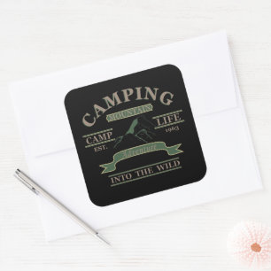 Camping im Freien Camper Leben Quadratischer Aufkleber