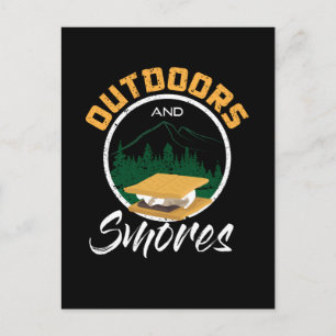 Camping - im Freien und geräuchert Postkarte