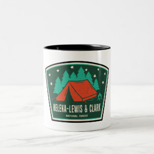 Camping im Helena-Lewis and Clark National Forest Zweifarbige Tasse