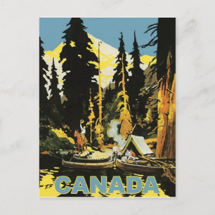 Camping im kanadischen Wald Postkarte