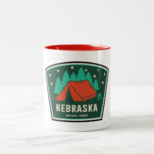 Camping im Nebraska National Forest Zweifarbige Tasse