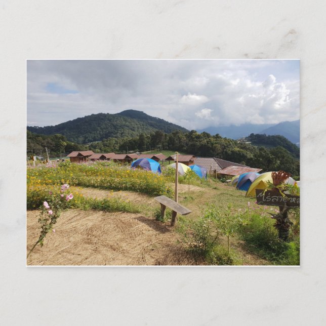 Camping in Chiang Mai Thailand Postkarte (Vorderseite)
