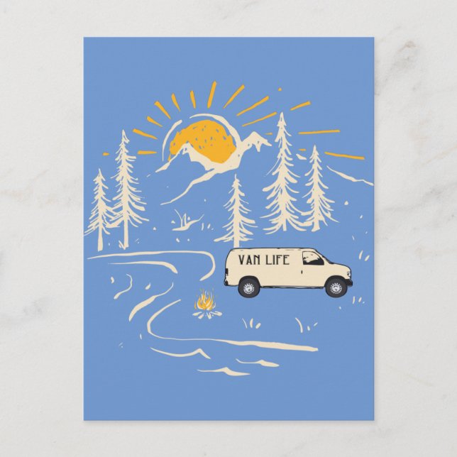 Camping in den Bergen Van Life Postkarte (Vorderseite)