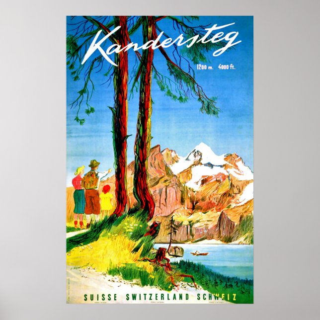 Camping in Kandersteg, Schweiz Poster (Vorne)
