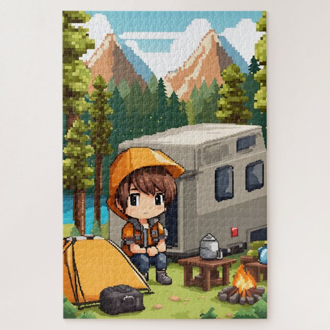 Camping in Pixel Art (Vertikal)