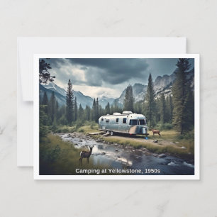 Camping in Yellowstone 1950er Jahre Szene Postkarte