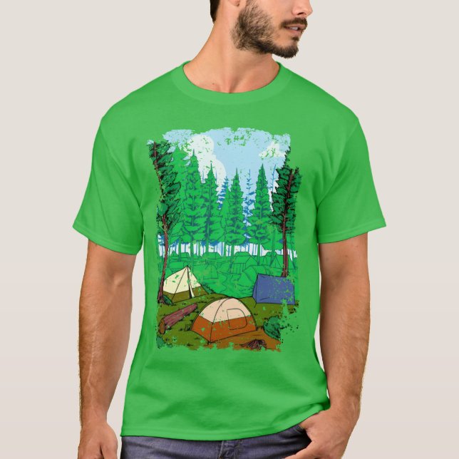 Camping Inent And Forest Camping girl T-Shirt (Vorderseite)